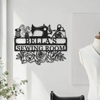 Personalized Name Sewing Room Sign, Custom Mom's Quilting Room Sign Sewing - Image 2