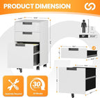 AFAIF 3 Drawer File Cabinet - Image 3