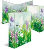 Herma Folder A4 Green Meadow Set, 10 Pieces, 7 cm Wide, Children's Ring Binder with Plant Motif, Colourful Lever Arch File with Inner Print for Boys and Girls