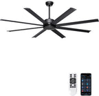 ohniyou 72" black industrial ceiling fans no lights, main product view