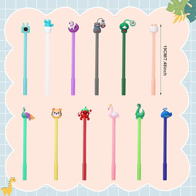 BESARME 60 PCS Cartoon Fun Pens - Image 3