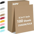 OcePor 100 Sheets Brown Cardstock Paper, Colored Printer Paper 8.5 x 11 by OcePor