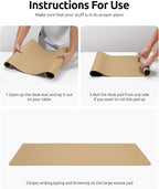 YSAGi Leather Desk Protector, Office Mat, Large Mouse Mat, Non-Slip PU Leather - Image 9
