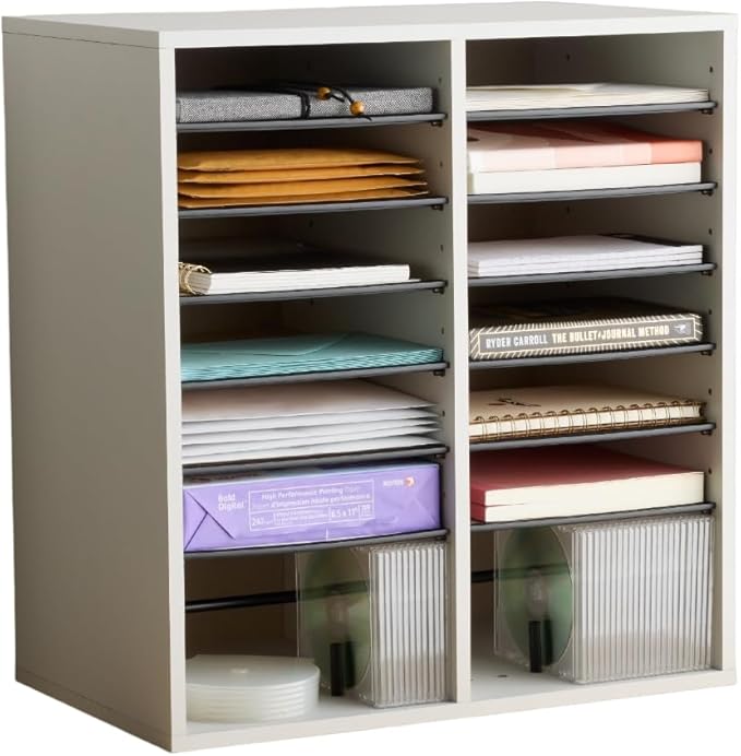 Safco 9422GR Wood Adjustable Literature & Paper Organizer, 16 Adjustable by SafcoProducts