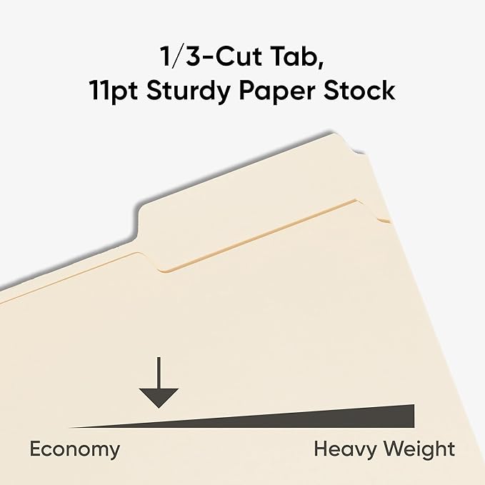 Smead File Folders Letter Sized, 1/3-Cut Tab, Letter Size Manila Folders - Image 4
