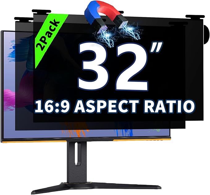 2 Pack Magnetic Hanging Computer Privacy Screen 32 Inch by Halloive