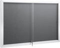 SWANCROWN Glass Enclosed Bulletin Board 48"x32", Locking Message Board by SWANCROWN