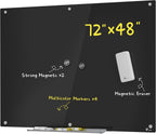 TOWON 6 x 4ft Glass Whiteboard Wall, Big Glass Dry Erase Board