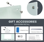 Glass Magnetic Dry Erase Board 72"x48" Frameless Wall Mounted Glass White Board - Image 5