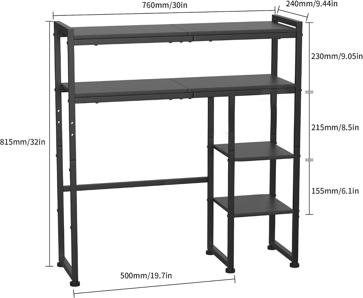 Aetheris Desktop Organizer Shelf, 30" Wooden Office Storage Rack, Displa...