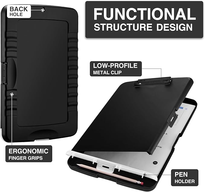 Sooez Clipboards with Storage, High Capacity Clip Boards 8.5x11 with Pen Holder - Image 2