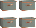 Tuza 4 Pack Storage Bins with Lids, Collapsible Closet Organizer Container