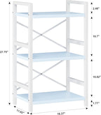 Homeiju Bookshelf, 3 Tier Industrial Bookcase, Metal Small Bookcase, Rustic - Image 3