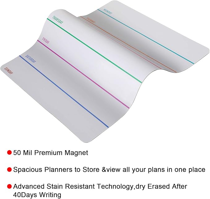 Outus 2 Pieces Magnetic Weekly Dry Erase Boards Erasable Weekly Calendars - Image 6