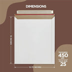 25 Pack 12.75x15 Inches Rigid Mailers – Self Adhesive White Cardboard Mailers – - Image 2