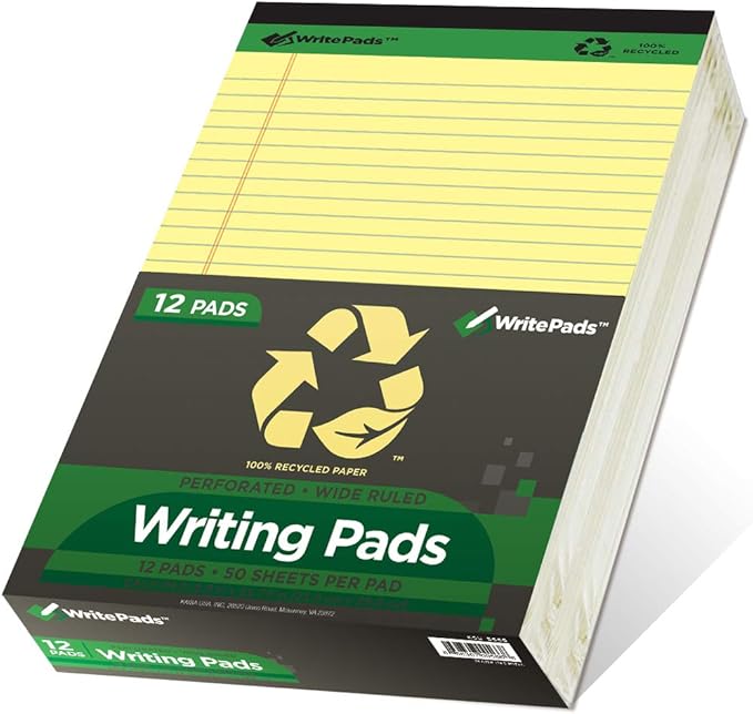 KAISA Legal Pad Writing Pads, 8.5"x11.75" Wide Ruled, 56GSM Paper Notepads - Image 2