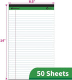 KAISA White Legal Pads Writing Pads Recycled Paper, 8.5"x14" Wide Ruled Lined - Image 2