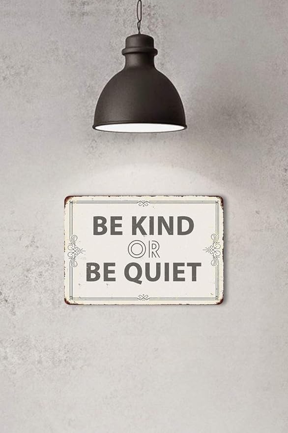 Be Kind Or Be Quiet 20X30 cm Metal Retro Look Decoration Plaque Sign - Image 4