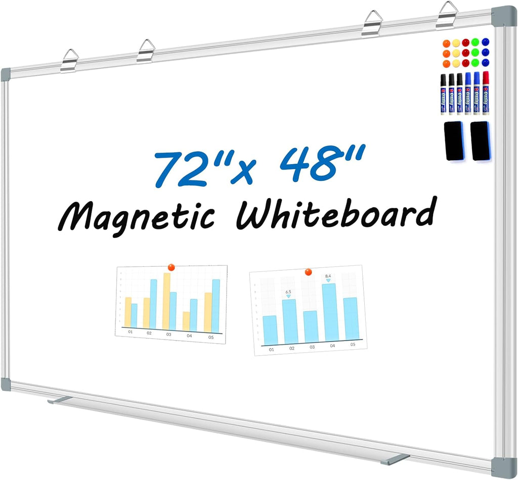 H-Qprobd 6'x4' Large Magnetic White Board Dry Erase Whiteboard