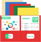 Two Pocket Folder, HERKKA 125 Pack 2 Pocket Folders