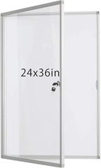 Lockable Dry Erase Board 36x24 Inches Enclosed Bulletin Boards White Board by Boardest