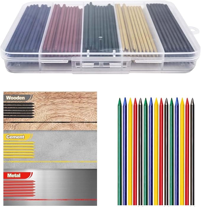 MROOFUL 200 PCS Of Blue, Carpenter Pencil Replacement Core, Large Capacity 2.8mm - Image 3