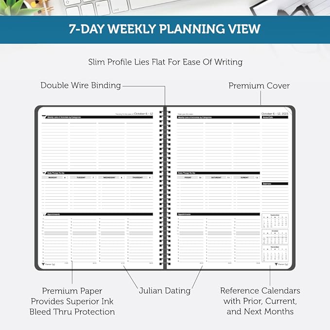 Planner Pad Spiral Bound 3-Tier Funnel Down 12 Month Organizer, October 2025 – - Image 3