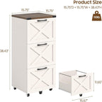 halitaa 3 drawers tall farmhouse file cabinet with, close-up detail