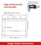 Turxayox 50 Pack Horizontal Clear Name ID Badge Holder - Image 4