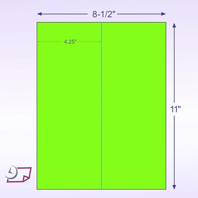 8-1/2 x 11" Neon Color High Light Fluorescent Labels - Image 2