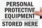 SmartSign "Personal Protective Equipment, Stored Here" Label | 7" x 10" by SmartSign