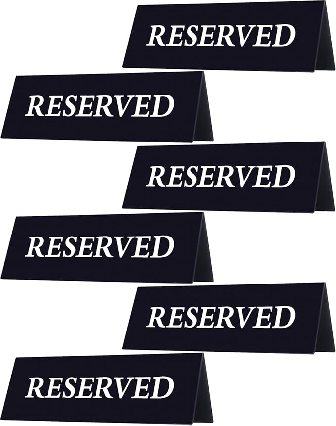 6 Pieces Plastic Reserved Table Sign by Gvhntk