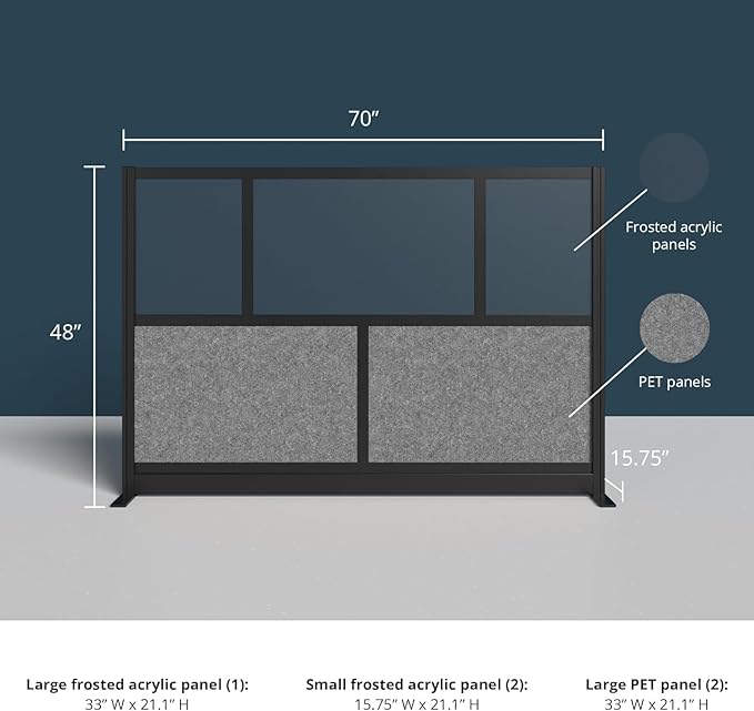 Stand Up Desk Store Expanse Modular Wall | 70'' x 48'' Wall | Expandable - Image 4