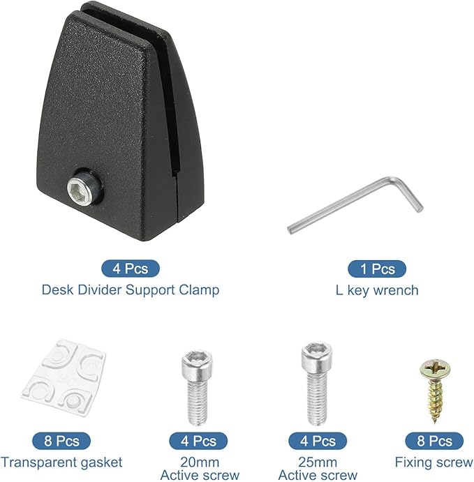 PATIKIL 1.7x1.3x2.4" Desk Divider Support Clamp - Image 3