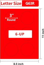 Gemsroyal 3 Inch Bright Red Round Labels Printable, Colorful Round Stickers - Image 2
