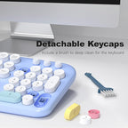 Wireless Keyboard and Mouse Combo, 2.4G Retro Typewriter Keyboard - Image 5