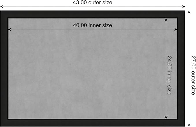 Amanti Art Black Framed Magnetic Board 27x43 Large Vision Board - Image 3