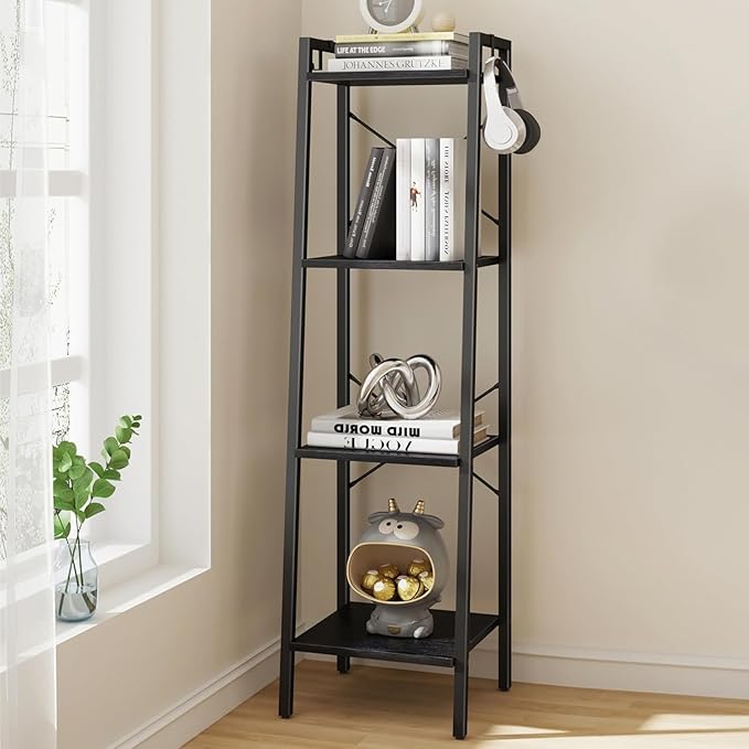 Hzuaneri Ladder Shelf, Bookshelf Bookcase, Freestanding Corner Storage Shelve by Hzuaneri