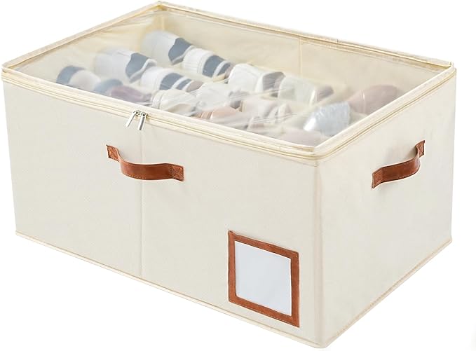 INSTY Shoe Organizer for Closet Fit 24 Pairs, Large Foldable Shoe Storage by INSTY
