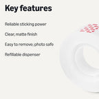 Amazon Basics Matte Finish Tape, Invisible Tape, 3/4" x 1000", Transparent - Image 2
