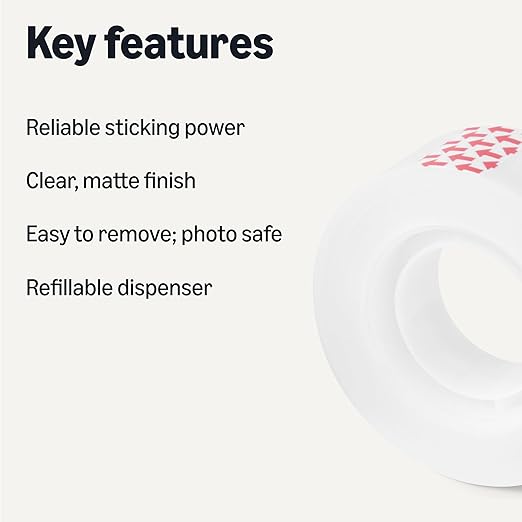 Amazon Basics Matte Finish Tape, Invisible Tape, 3/4" x 1000", Transparent - Image 2