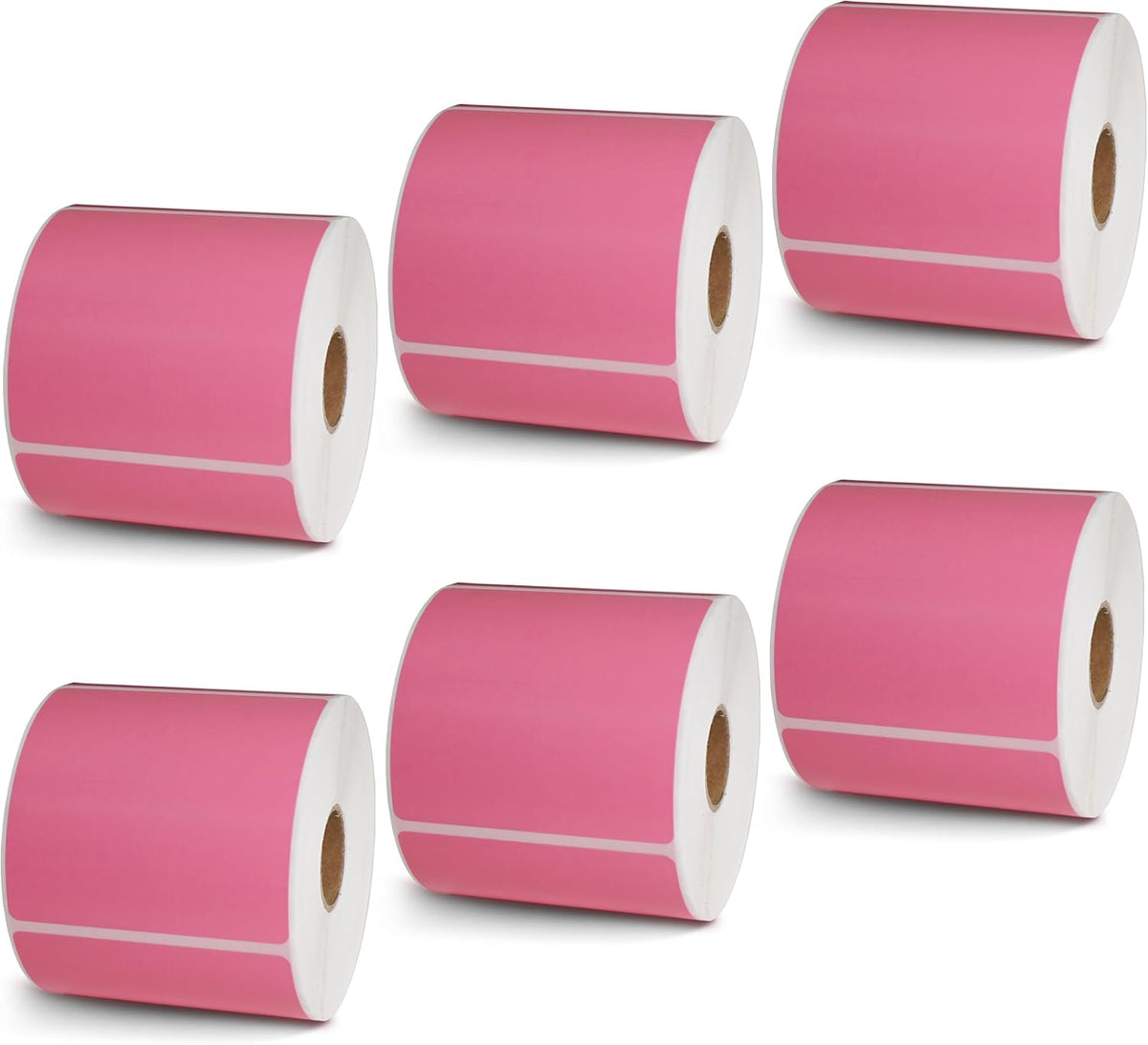 BETCKEY - 3" x 3" (76 mm x 76 mm) Square Thermal Labels, [6 Roll/Pink]