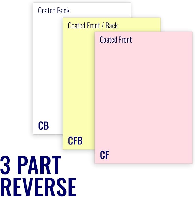 Superior 8.5 x 11 Carbonless Paper, 3 Part Reverse, 833 Sets, 5 REAMS - Image 2