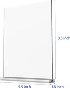 newnewshow Acrylic Sign Holder 5.5x8.5 Inch 3 Pack Vertical T Shape - Image 2