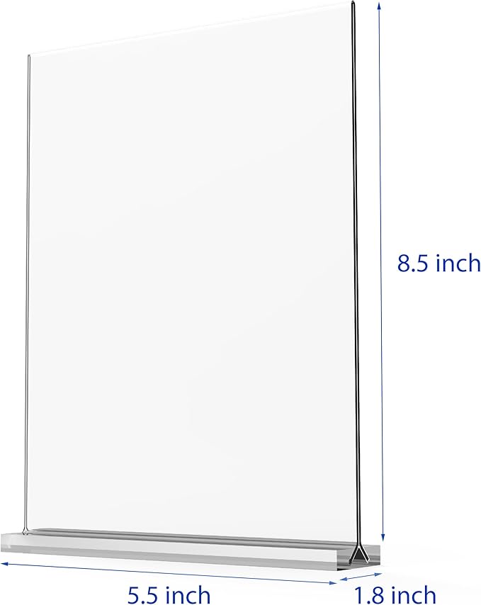newnewshow Acrylic Sign Holder 5.5x8.5 Inch 3 Pack Vertical T Shape - Image 2