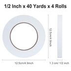 LELADY Double Sided Tape 1/2 Inch x 40 Yards- 4 Rolls Double-Sided Adhesive - Image 2