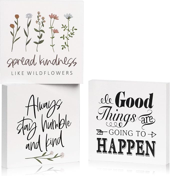 3 PCS Inspirational Wooden Box Signs by Decorunlimited