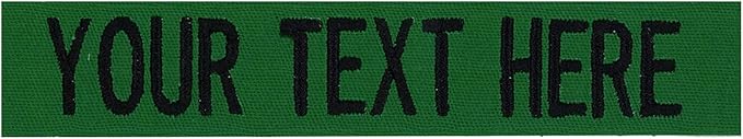 Custom Uniform Name Tapes Solid Colors. Kelly Green Fabric, 3.5 Inch Hook by NORTHERNSAFARI