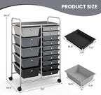 LDAILY 15 Drawer Rolling Storage Cart, Rolling Cart - Image 3