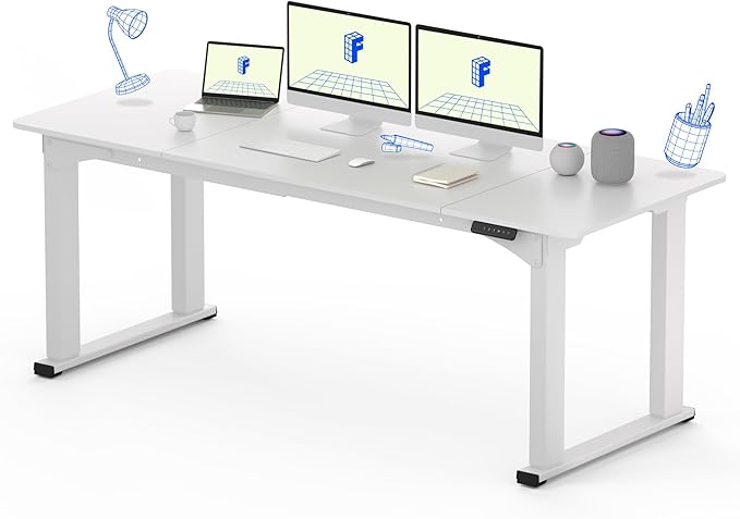 FLEXISPOT E6Q 4 Legs Standing Desk 78 x 32 Inch Adjustable Height Desk by FlexiSpot